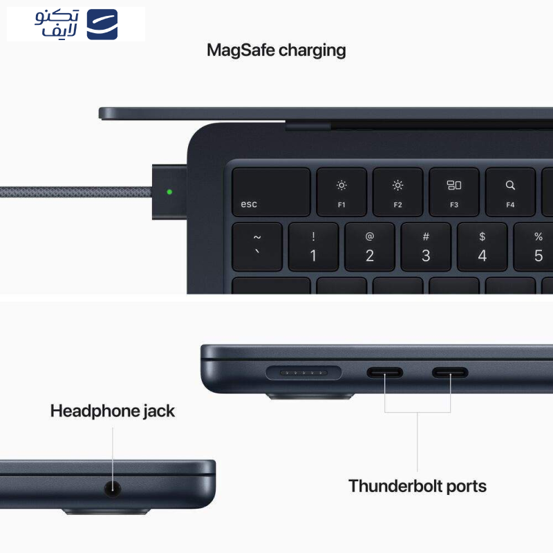 لپ تاپ 13.6 اینچی اپل مدل MacBook Air MC7X4 2022 M2 16GB RAM 256GB - Gallery 4